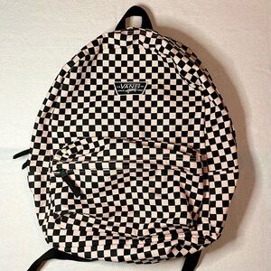 Vans Pink And Black Checkered Backpack With Laptop Sleeve + Comfy Padded Straps